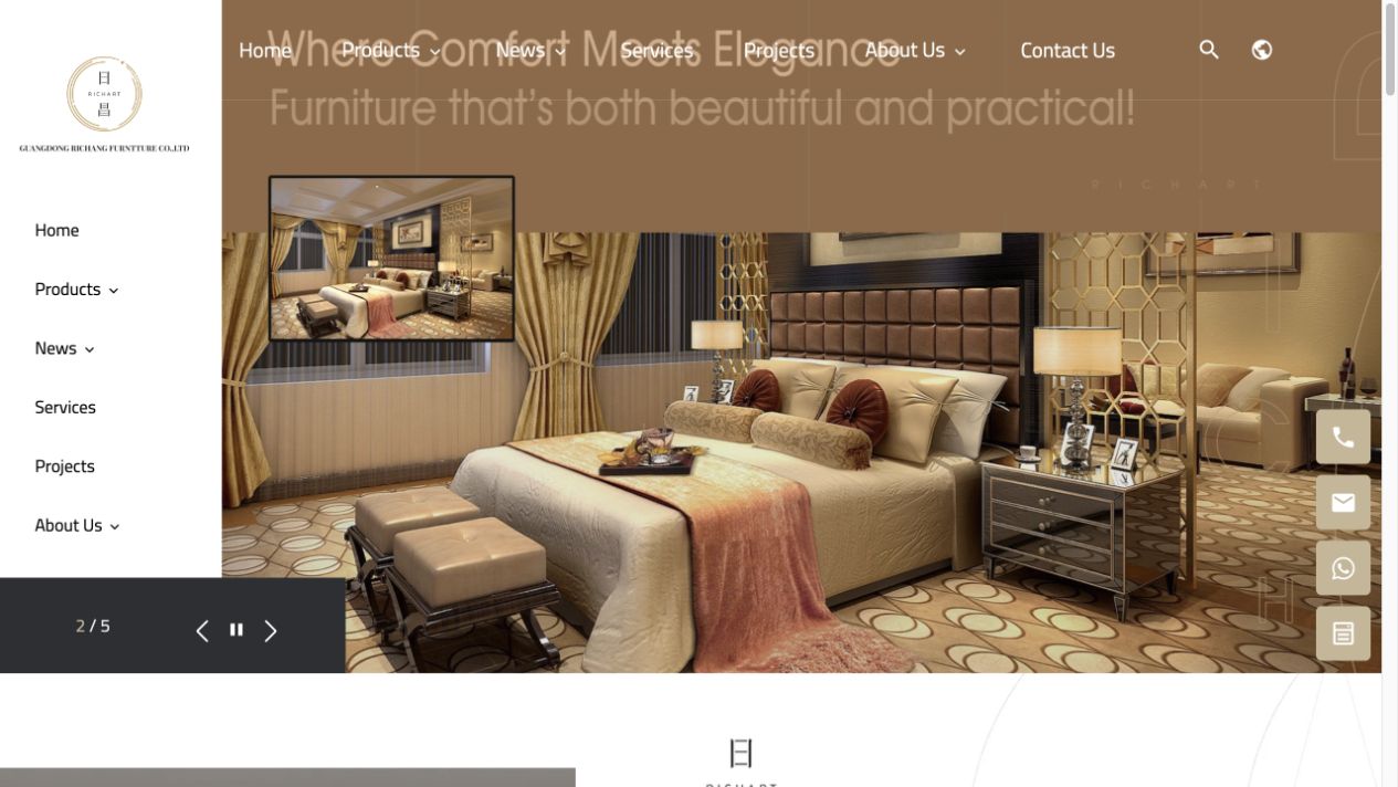Richart Furniture 网站首页截图